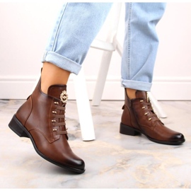 Botine izolate cu toc plat Jezzi W JEZ412C maro 8