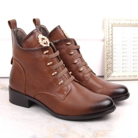 Botine izolate cu toc plat Jezzi W JEZ412C maro 10