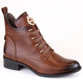 Botine izolate cu toc plat Jezzi W JEZ412C maro 11