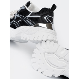 Shelvt Adidași negri cu un arc alb și margele negru 1