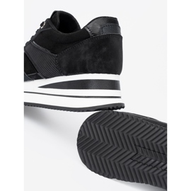 Shelvt Adidași negri moderni cu inserții strălucitoare negru 1