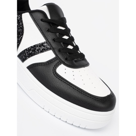 Shelvt Adidaje elegante alb -negru cu inserții de sclipici 1