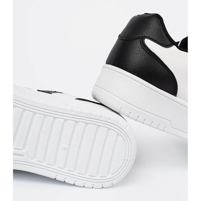 Shelvt Adidaje elegante alb -negru cu inserții de sclipici 2