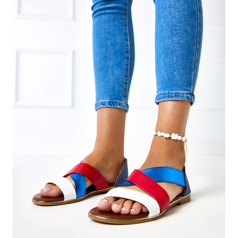 Evento Sandale colorate cu toc închis de la Massawa alb 1