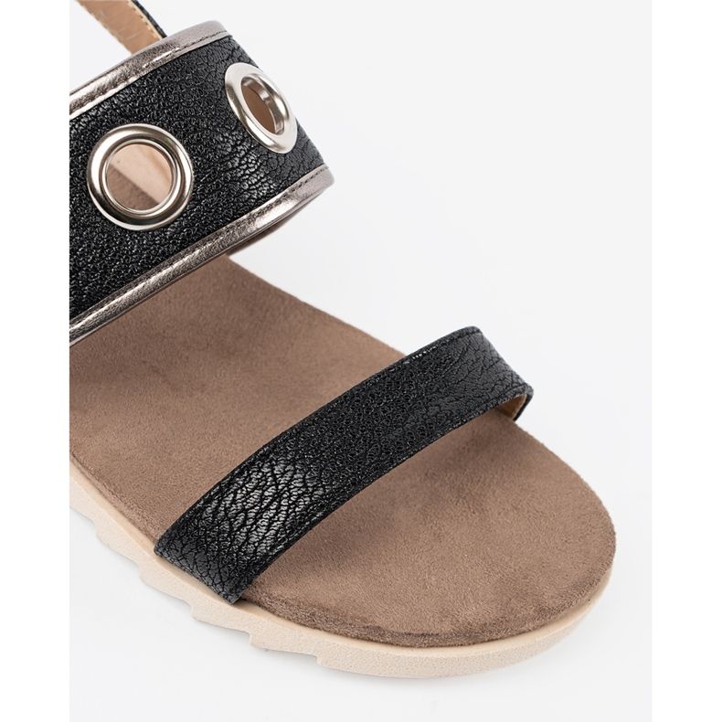 Shelvt Sandale negre cu roți metalice decorative negru 1