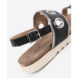 Shelvt Sandale negre cu roți metalice decorative negru 2