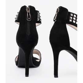 Shelvt Sandale pe un știft negru cu zirconi 1