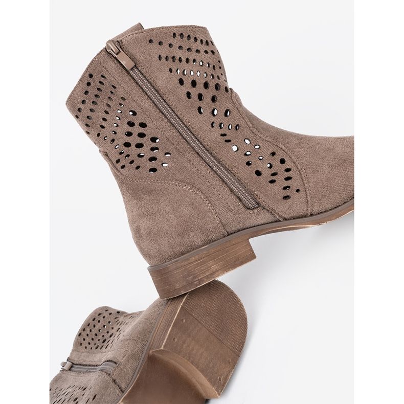 Seastar Cizme deschise de la Dark Beige în stil cowboy 1