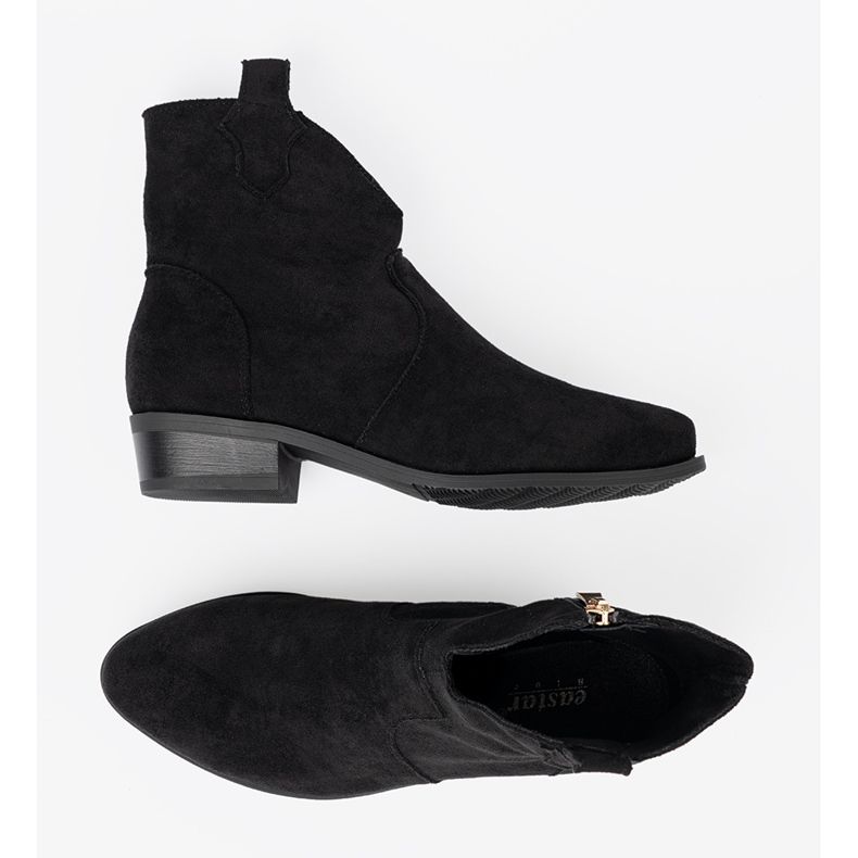 Seastar Cizme negre din piele de piele de piele de căprioară cizme de cowboy negru 2