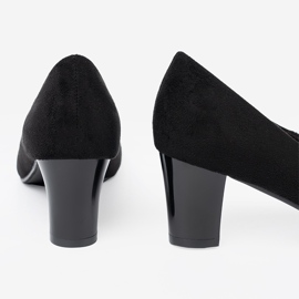 Goodin Pompe de femei negre cu o floare decorativă negru 1