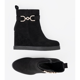 Shelvt Cizme de piele de piele de piele neagră cu o clemă elegantă negru 1