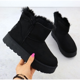 Cizme de zăpadă impermeabile pe platforma Black Big Star SS274116 negru 1