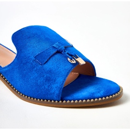 Flip -flops albastru cu un ornament pe centura Garien 1