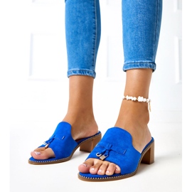 Flip -flops albastru cu un ornament pe centura Garien 2