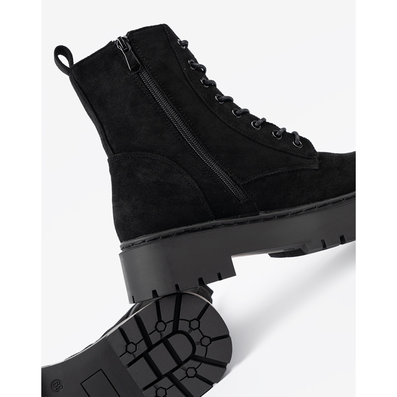 Shelvt Cizme pentru femei negre cu finisaj din piele de căprioară negru 2