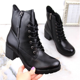 Botine cu toc inalt si platforma Potocki W WOL177A, negre negru 11