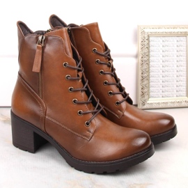 Botine cu toc înalt și platformă Potocki W WOL177B camel maro 10