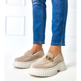 Pantofi Karino bej din piele intoarsa 2