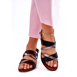 Sandale pentru femei cu sandale cu sergio Leone SK086H Black Black negru 1 Sandale pentru femei cu sandale cu sergio Leone SK086H Black Black negru 1