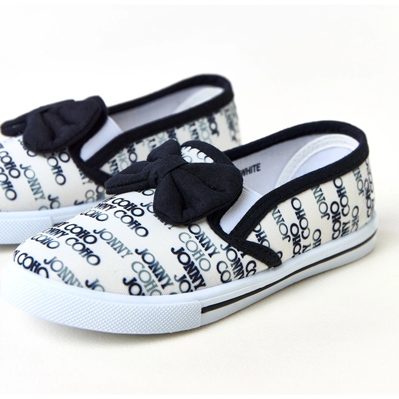 Adidași pentru copii albi cu un arc missi 1