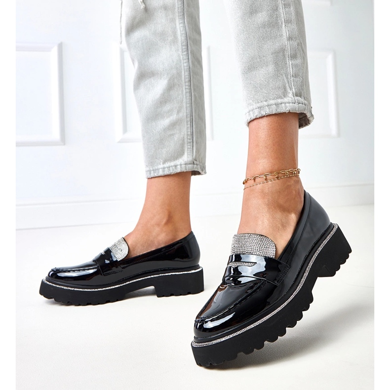 Plăcile negre lăcuite decorate cu zirconii Laures negru 2