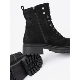 Shelvt Muncitori negri eleganți cu cristale strălucitoare negru 2