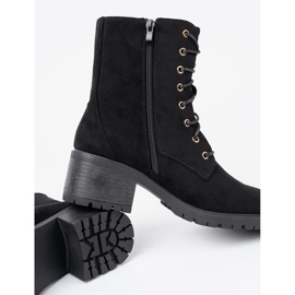 Shelvt Cizme negre confortabile cu un deget rotund negru 1