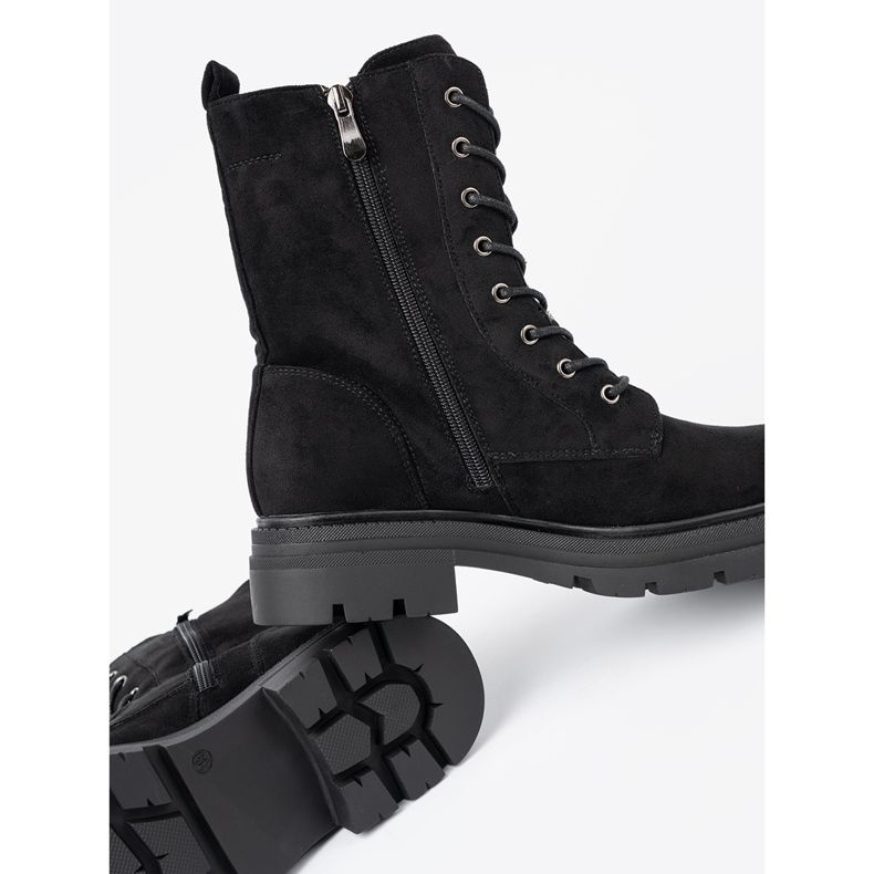 Shelvt Muncitori negri cu dantelă pe o talpă masivă negru 1 Shelvt Muncitori negri cu dantelă pe o talpă masivă negru 1