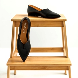 Marco Shoes Ballerinas pentru femei negre Marco 1285 cu o tăietură negru 2