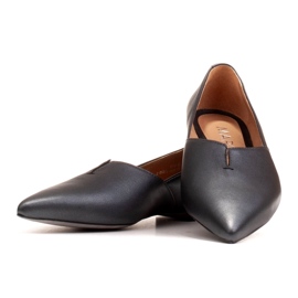 Marco Shoes Ballerinas pentru femei negre Marco 1285 cu o tăietură negru 5