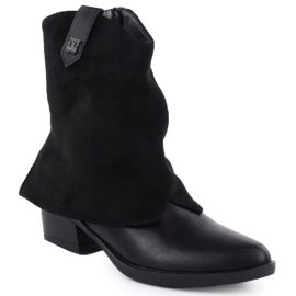 Jezzi Cizme pentru femei Cizme de cowboy negru RMR2382-10 1