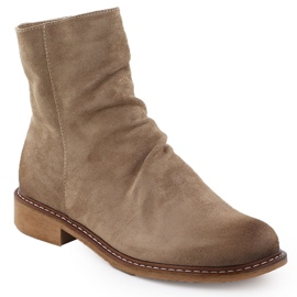 Cizme de piele de căprioară pentru femei maro Potocki Z25-SZ12716 bej 1 Cizme de piele de căprioară pentru femei maro Potocki Z25-SZ12716 bej 1