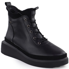 Cizme de piele pentru femei de pe platformă izolată Black Filippo DBT4799 negru 1