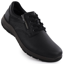 Pantofi din piele pentru bărbați pe Black Rieker 03604-00 1