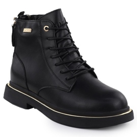 Cizme de piele pentru femei Black GOE SS2N4101 negru 1