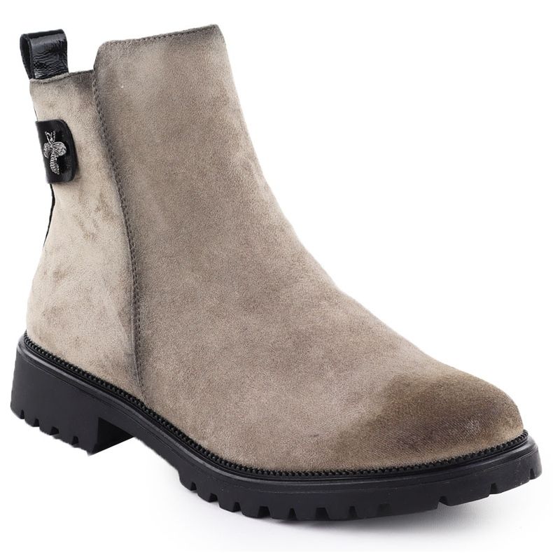 Cizme de piele de căprioară pentru femei Kaki Potocki 19314 verde 1