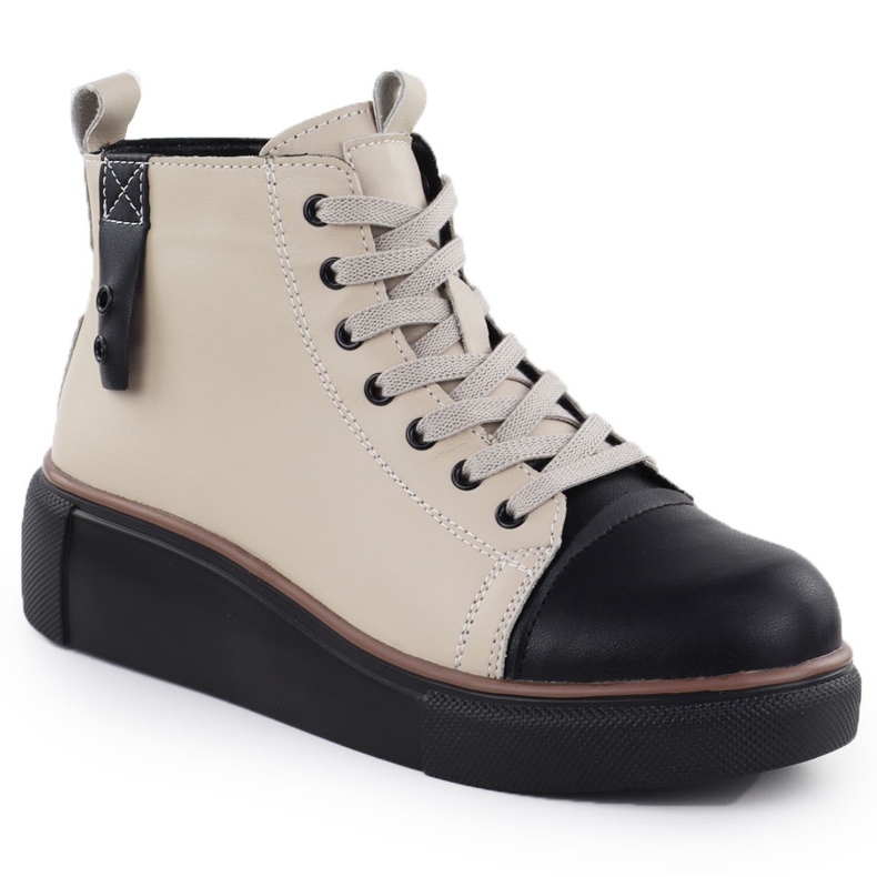 T.Sokolski Cizme de piele pentru femei izolate bej. Sokolski Z24-218 1