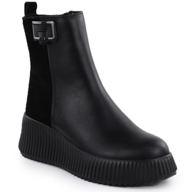 Cizme de piele pentru femei pe pană Black Filippo DBT7268 1