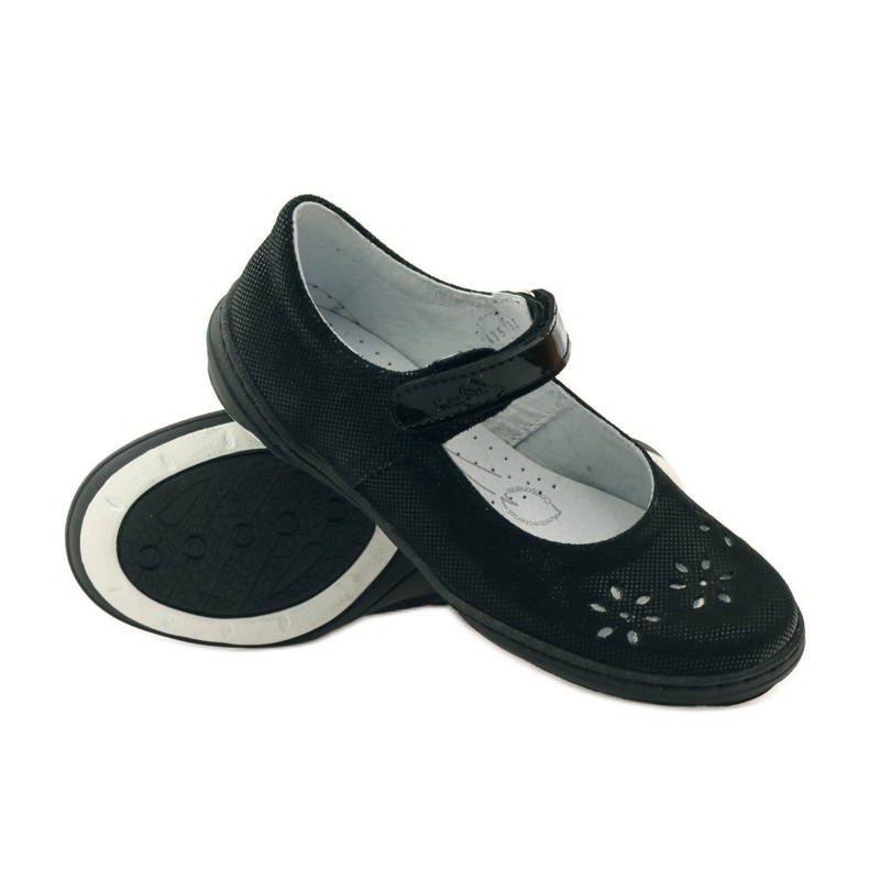 Balerini pentru fete flori Ren But 4351 negru 3