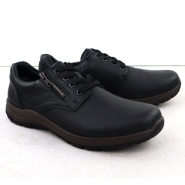 Pantofi din piele pentru bărbați pe Black Rieker 03604-00 2