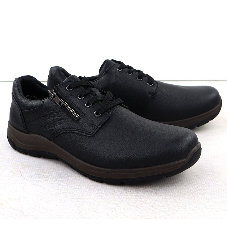 Pantofi din piele pentru bărbați pe Black Rieker 03604-00 2 Pantofi din piele pentru bărbați pe Black Rieker 03604-00 2