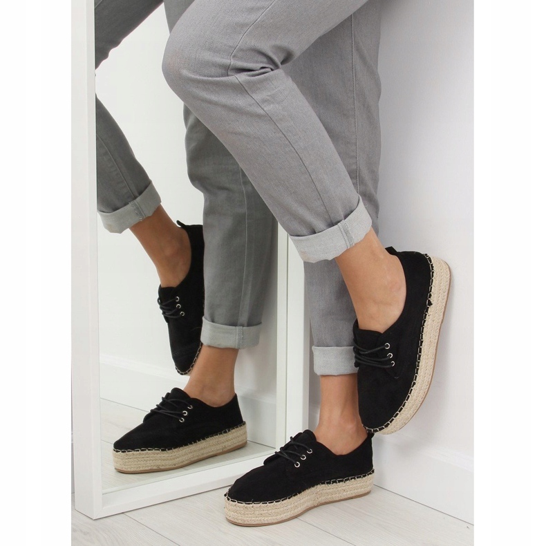 Espadrile negre dama LL-118 Black negru 1