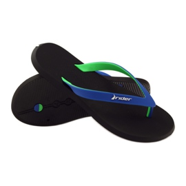 Șlapi Rider 10594 pentru bărbați negru albastru verde 3