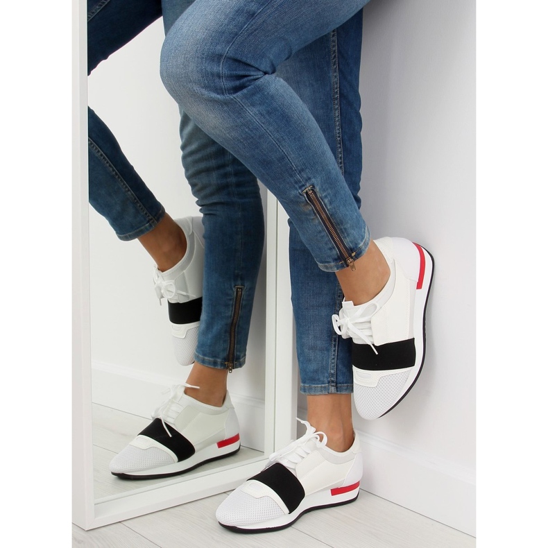 Alb 16-515 ALB / ROSIU Pantofi sport roșu negru 1