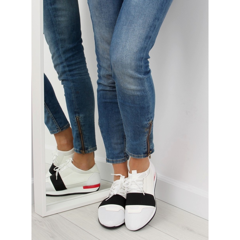 Alb 16-515 ALB / ROSIU Pantofi sport roșu negru 2