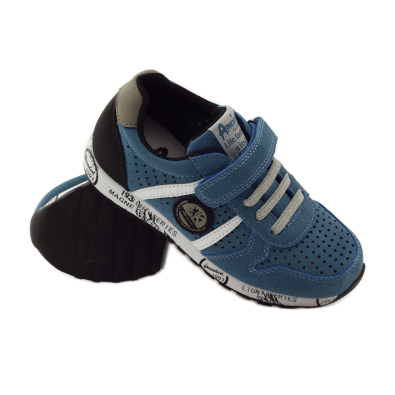 American Club ADI sport incrustație din piele americană gri albastru negru alb 3 American Club ADI sport incrustație din piele americană gri albastru negru alb 3