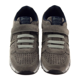 American Club Piele sport americană perforată albastru marin gri 4 American Club Piele sport americană perforată albastru marin gri 4