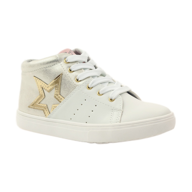 American Club Botine atletice americane cu branț din piele galben alb 1