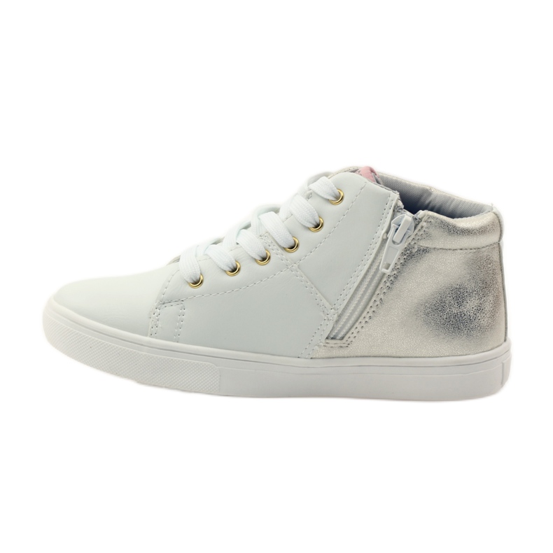 American Club Botine atletice americane cu branț din piele galben alb 2