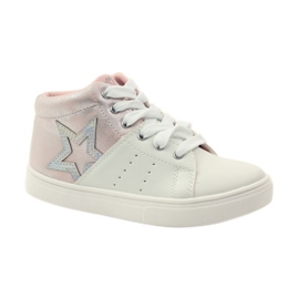 American Club Botine sport americane cu branț din piele roz gri alb 1 American Club Botine sport americane cu branț din piele roz gri alb 1